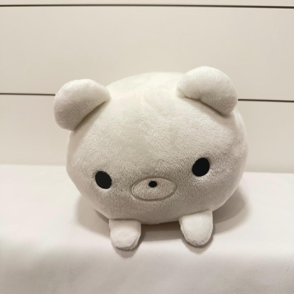 Honeymaru White Polar Bear Plush Round Squishy Stuffed Animal Aliquantum 6 Inch